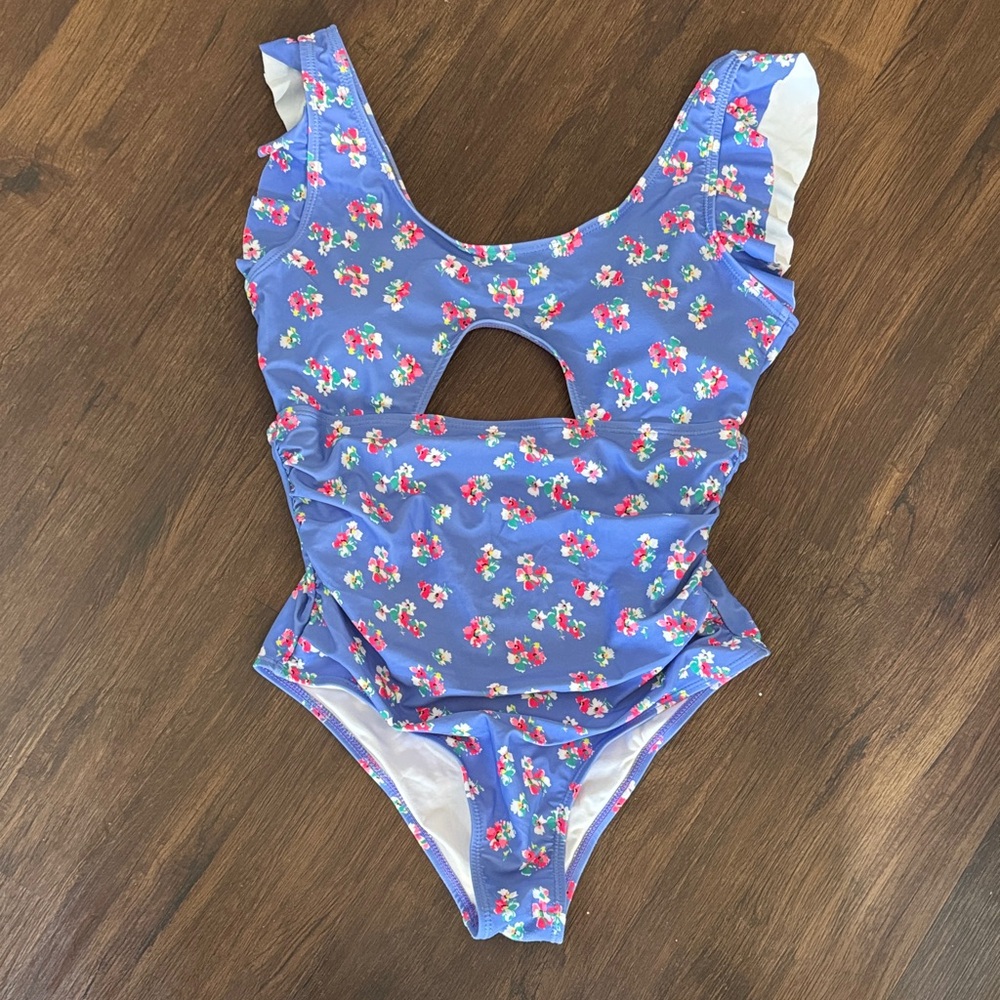 Cupshe Blue Floral Women's One Piece Swimsuit